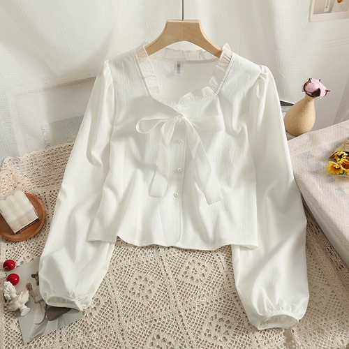 Áo kiểu công sở nữ kiểu dáng ulzzang tay dài thắt nơ nữ tính