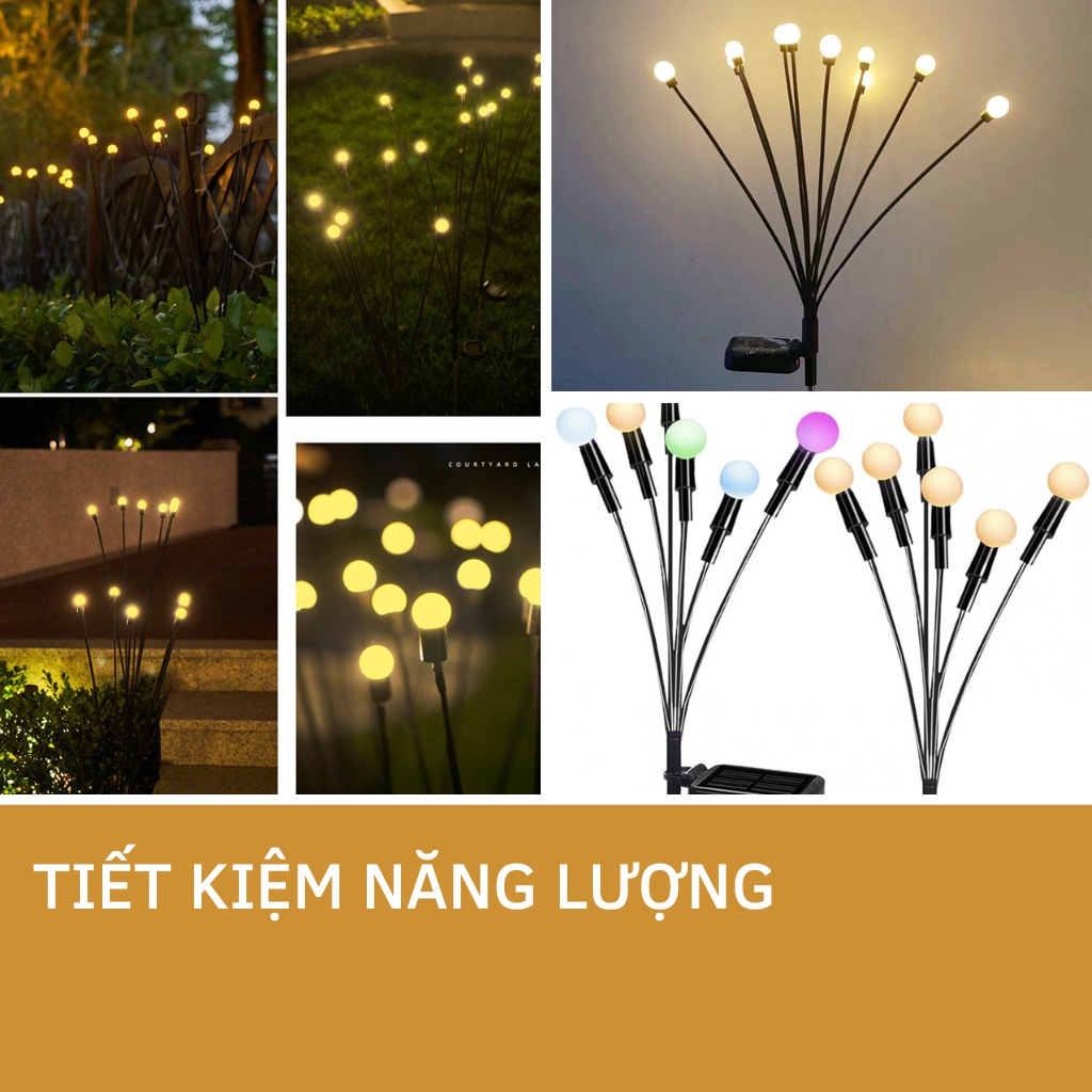 Đèn led ngoài trời, Đèn đom đóm năng lượng mặt trời, đèn trang trí sân vườn