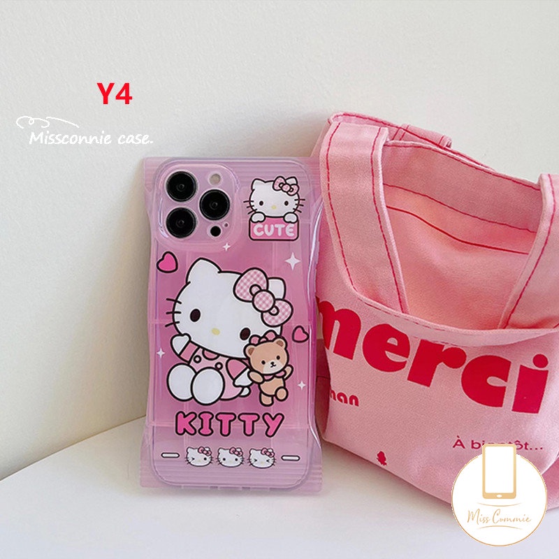 Ốp Điện Thoại TPU Dẻo Kèm Túi Hình Kuromi Cinnamon Cho IPhone 11 12 13 14 Pro Max 7 8 6 6s Plus XR 7Plus 8Plus X XS Max SE 2020