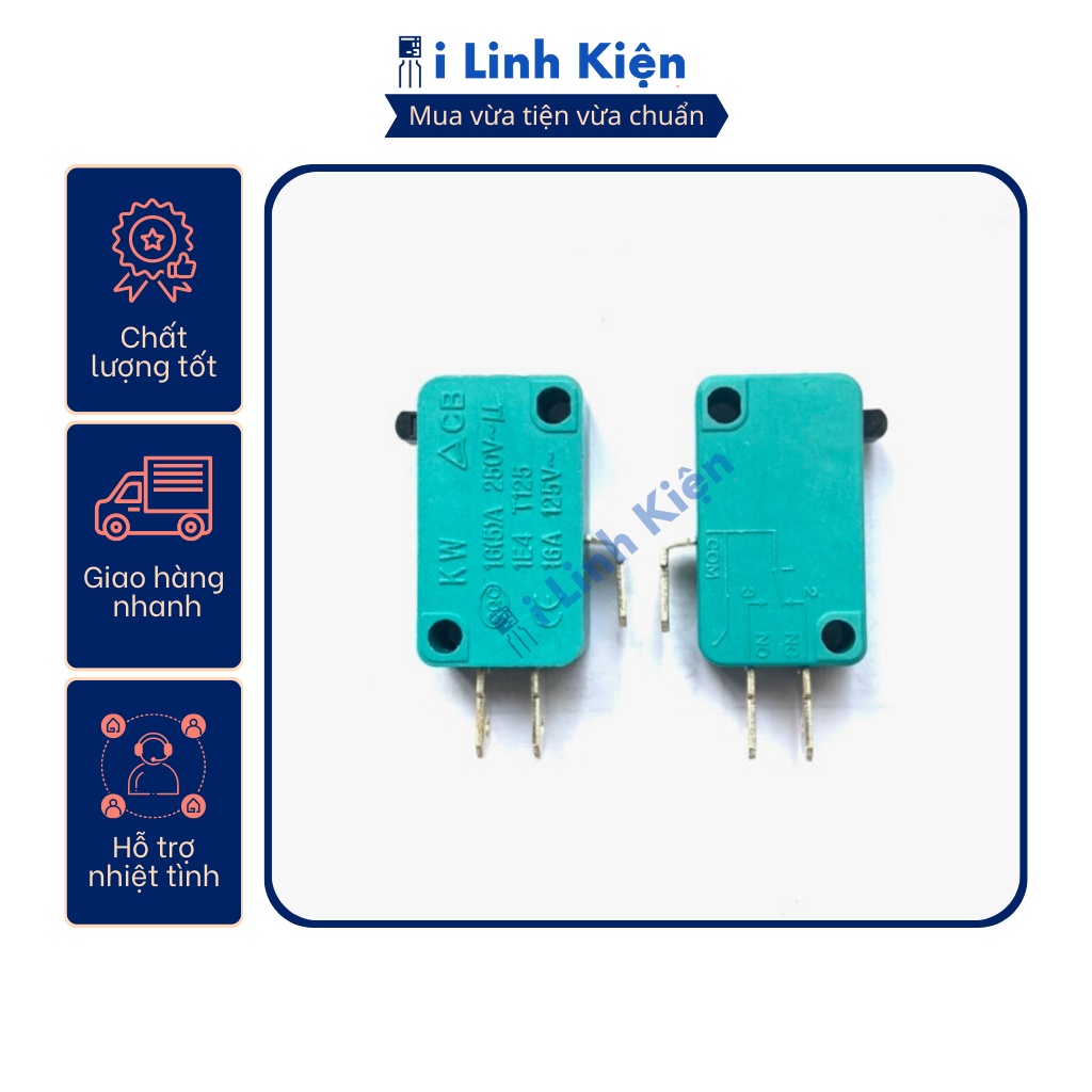 Công tắc hành trình, công tắc cửa lò vi sóng, nồi cơm điện 16A 250V màu xanh combo 10 con.