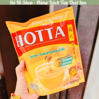 Trà gừng hoà tan hotta mật ong thái lan 180g túi 18 gói