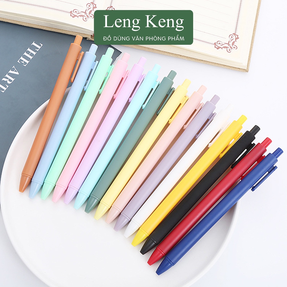 Bút gel đen vỏ pastel retro nhám văn phòng phẩm LENG KENG ngòi 0.5mm B52