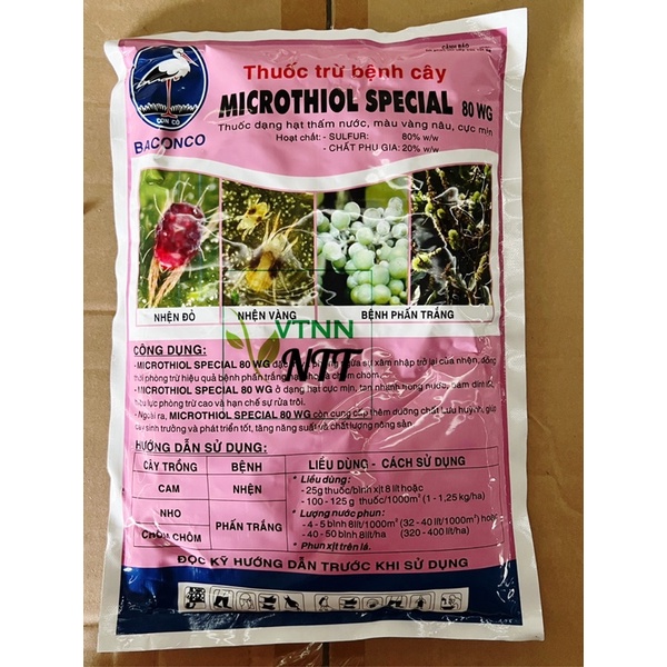 MICROTHIOL SPECIAL 80WG (1kg) Đặc trị phấn trắng, ghẻ sẹo, nhện vàng, nhện trắng - VTNN Nguyễn Thanh Tuyền