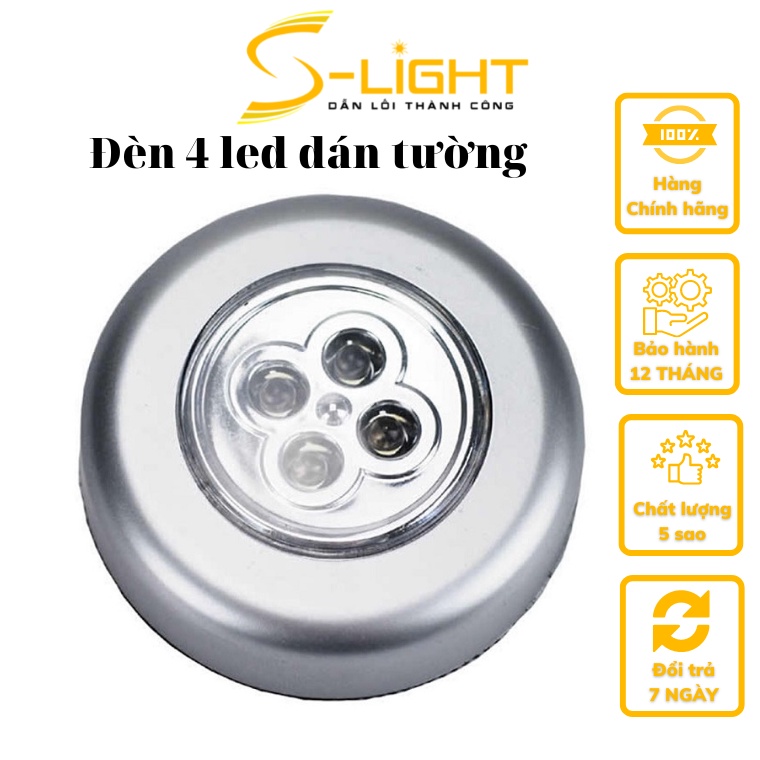 Đèn 4 led dán tường, tủ quần áo, cốp xe