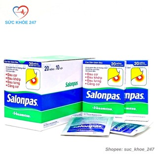 SALONPAS Dán Giảm Nhanh Cơn Đau Khớp - Đau Lưng Hộp 20 Miếng