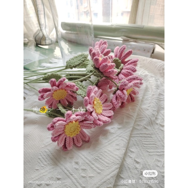 Cành hoa cúc tây len handmade siêu đẹp