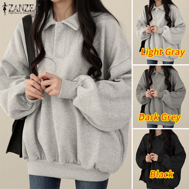 ZANZEA Áo Hoodie Dài Tay Phong Cách Hàn Quốc Năng Động Trẻ Trung Dành Cho Nữ | BigBuy360 - bigbuy360.vn