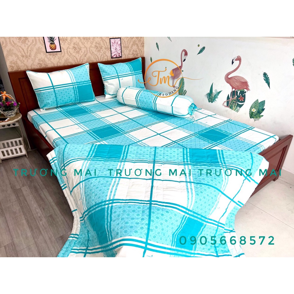 Chăn ga gối thắng lợi có mền chần gòn 5 món