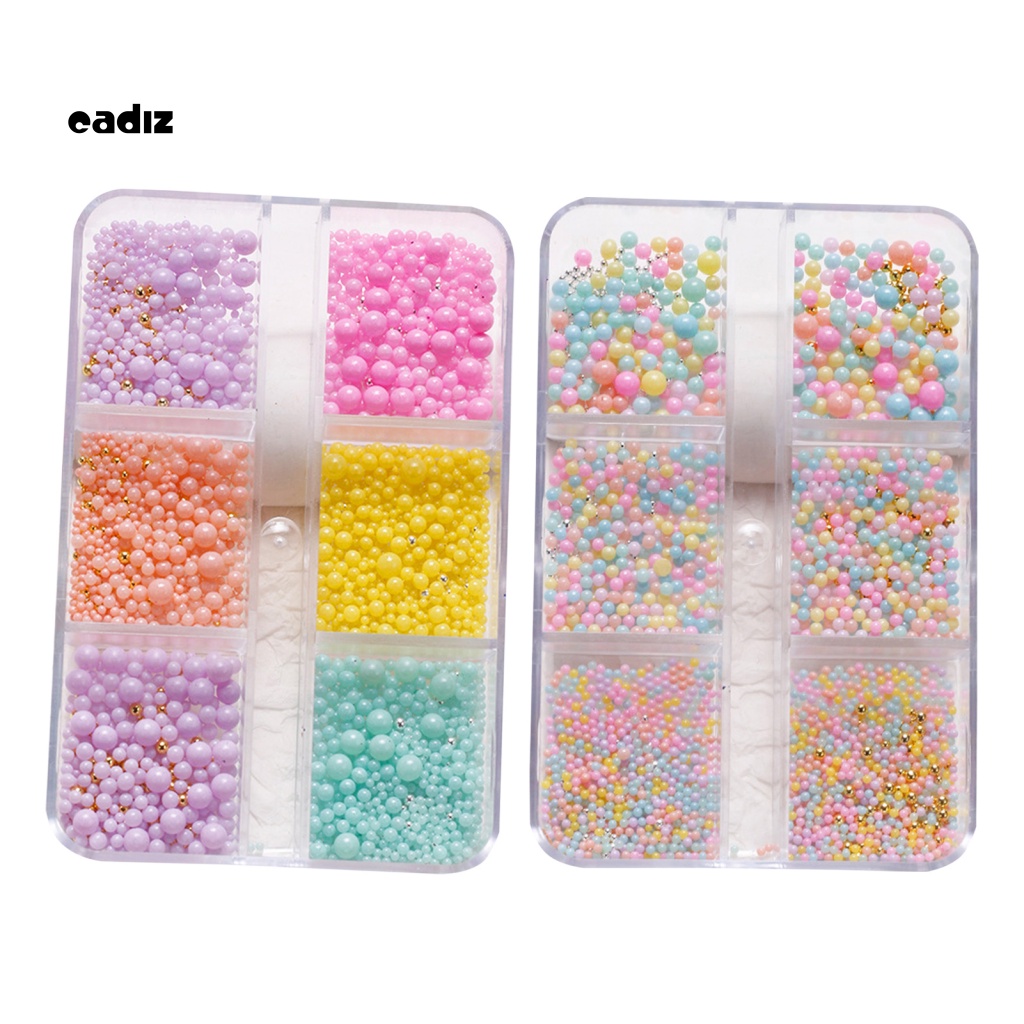 1 Hộp Hạt Tròn Mini 3D Đính Trang Trí Móng Tay