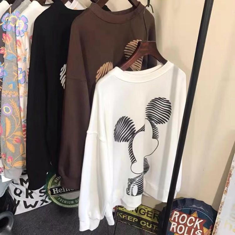 Áo Khoác Hoodie Dày Dặn Dáng Rộng In Họa Tiết Hoạt Hình Phong Cách Phương Tây Thời Trang Thu Đông Cho Nữ