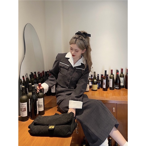 𝐒𝐞𝐥𝐢𝐧𝐚 𝐒𝐞𝐭 - Set vest crop xám