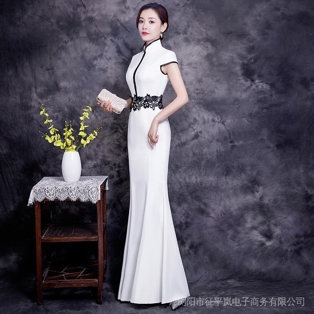⭐T ch B n Chéch y⭐Đầm Sườn Xám Dự Tiệc Dáng Ôm Đuôi Cá Phong Cách Hepburn Thanh Lịch Kiểu Mới 2019