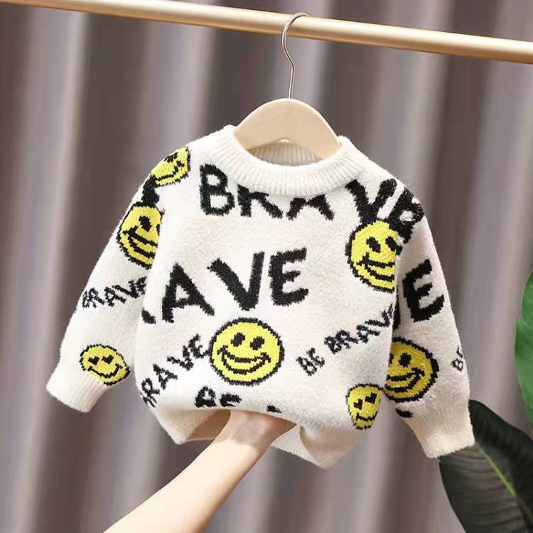 Áo Sweater Dệt Kim Lông Chồn Dày Dặn Phong Cách Thời Trang Thu Đông 2022 Mới Cho Bé Trai