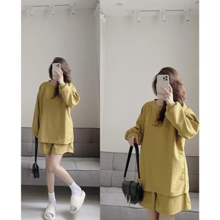 Set nỉ thể thao tổ ong cổ tròn by Samhyewear