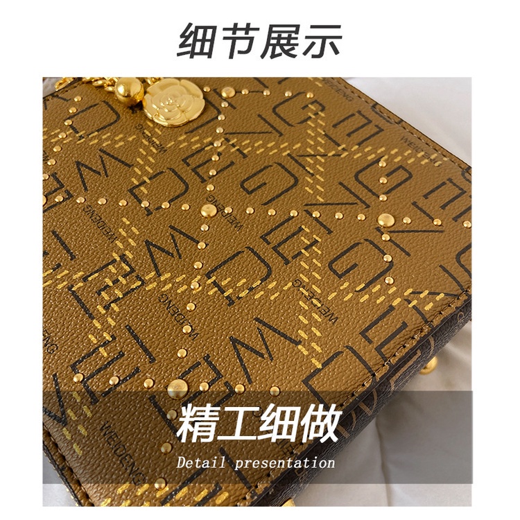 Túi đeo chéo JASMIN NOIR hình hộp phối tua rua thời trang cho nữ