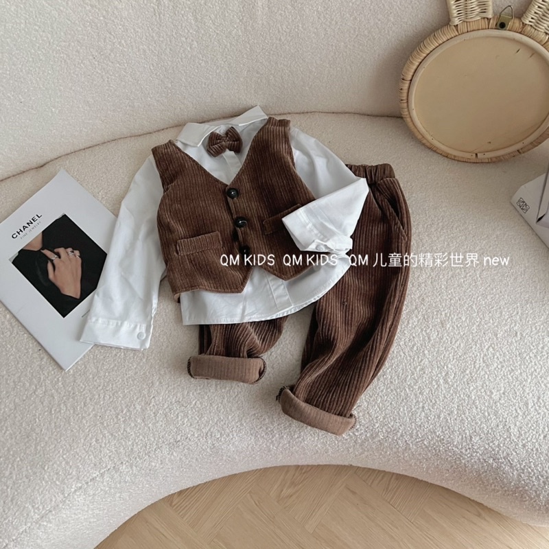 Set công tử nhung 4 chi tiết cho bé trai