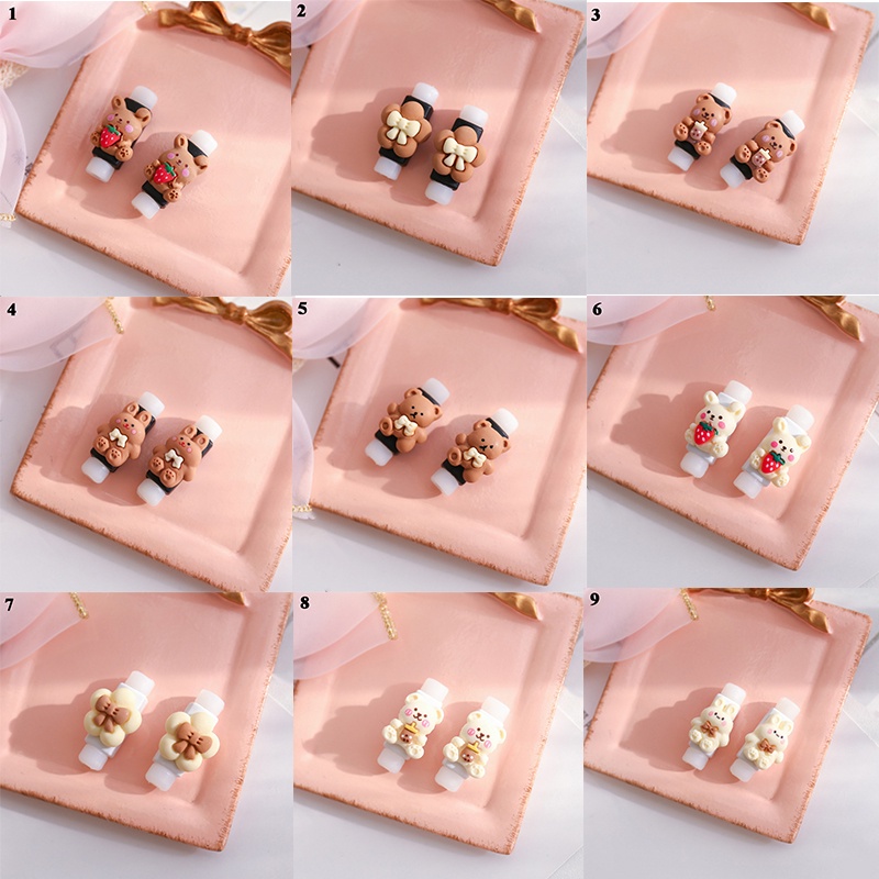 Set 2 Phụ Kiện Bảo Vệ Dây Cáp Chống Đứt Hình Ly Cà Phê Hoạt Hình Dễ Thương