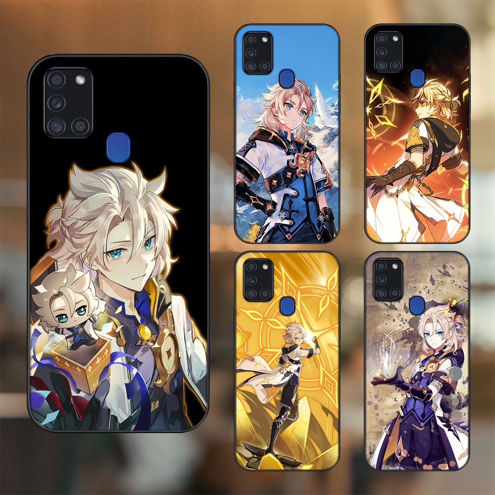 Ốp lưng Samsung A21S viền đen in hình Albedo Genshin Impact