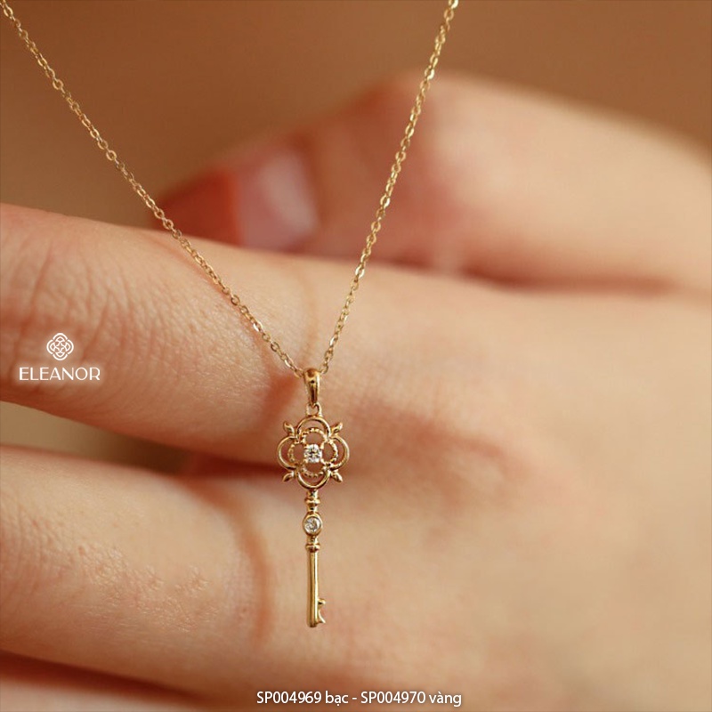 Dây chuyền nữ bạc 925 Eleanor Accessories mặt hình chìa khóa đính đá phụ kiện trang sức 4969