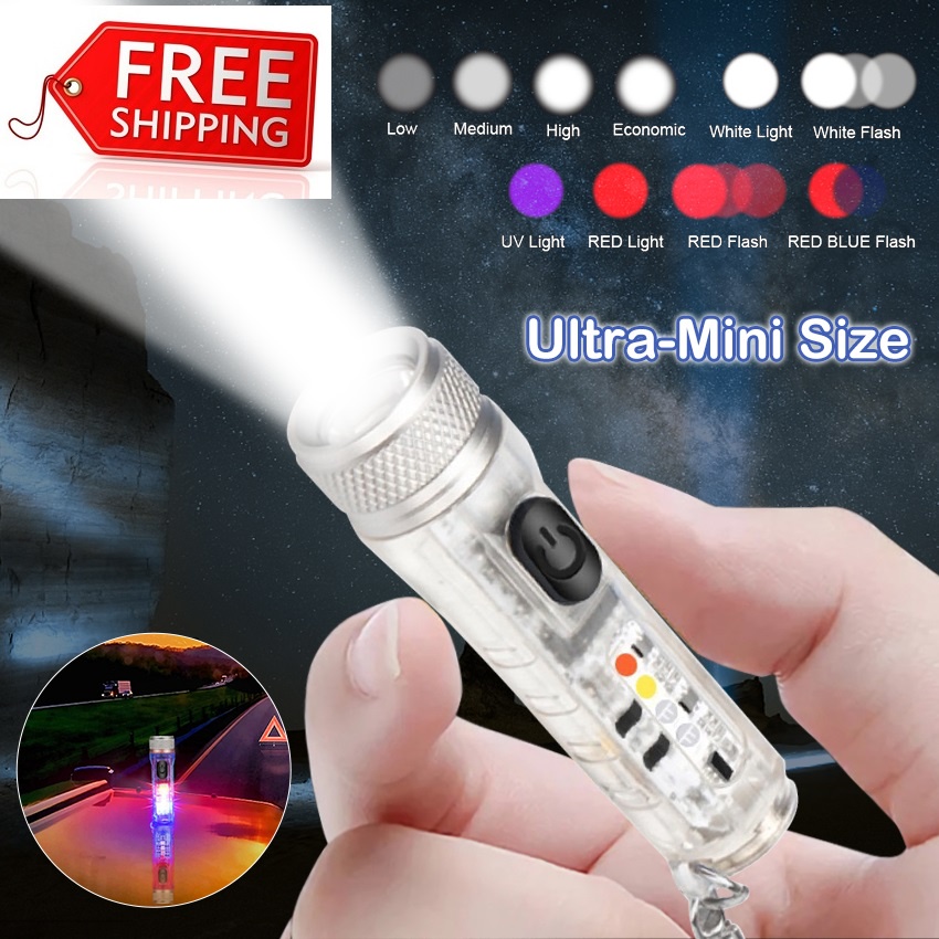 Đèn Pin LED COB Mini 800 Lumens ⚡𝑭𝑹𝑬𝑬𝑺𝑯𝑰𝑷⚡ Có Móc Khóa Di Động Đa Ứng Dụng, Đèn Pin LED Mini S11 M300