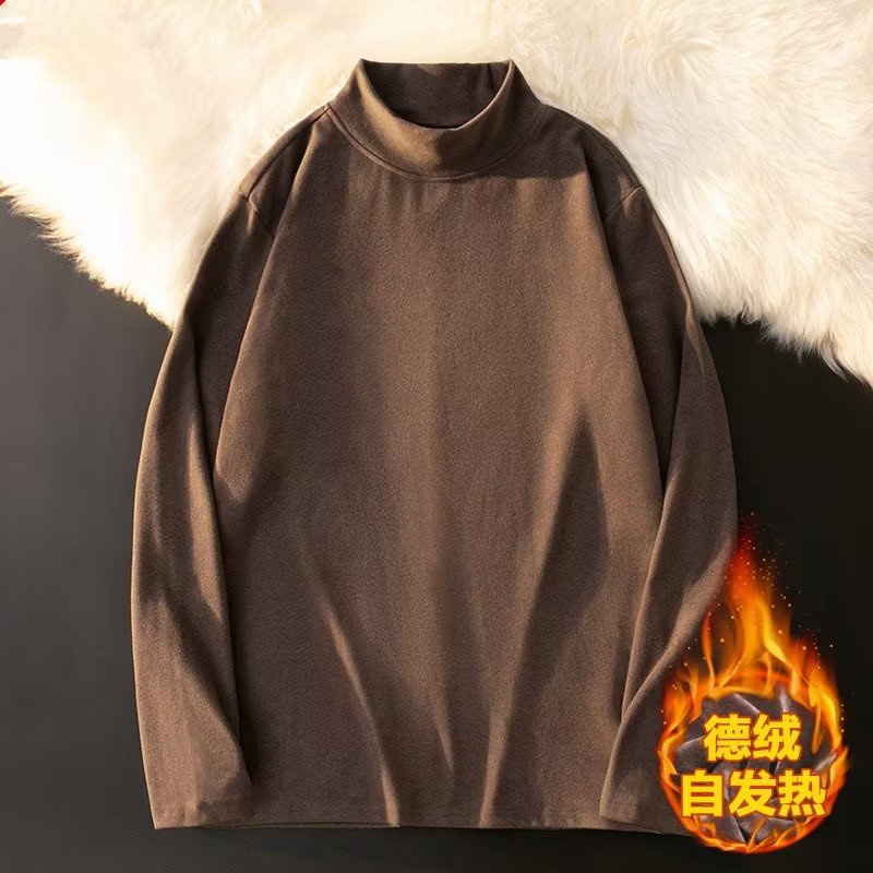 Áo Thun Tay Dài Cổ Tròn Màu Trơn Thời Trang Mùa Thu Phong Cách Hàn Quốc Cho Nam Size M-5XL