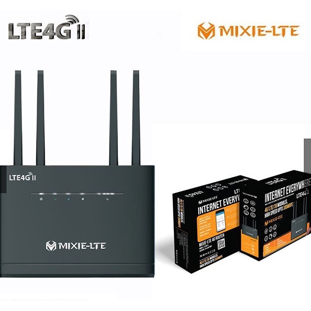 Bộ Phát WIFI Từ Sim 4G MIXIE LTE - 4 Anten WIFI 300Mp, 4 Cổng LAN Hỗ Trợ Đến 32 Thiết Bị - Hàng chính hãng | BigBuy360 - bigbuy360.vn