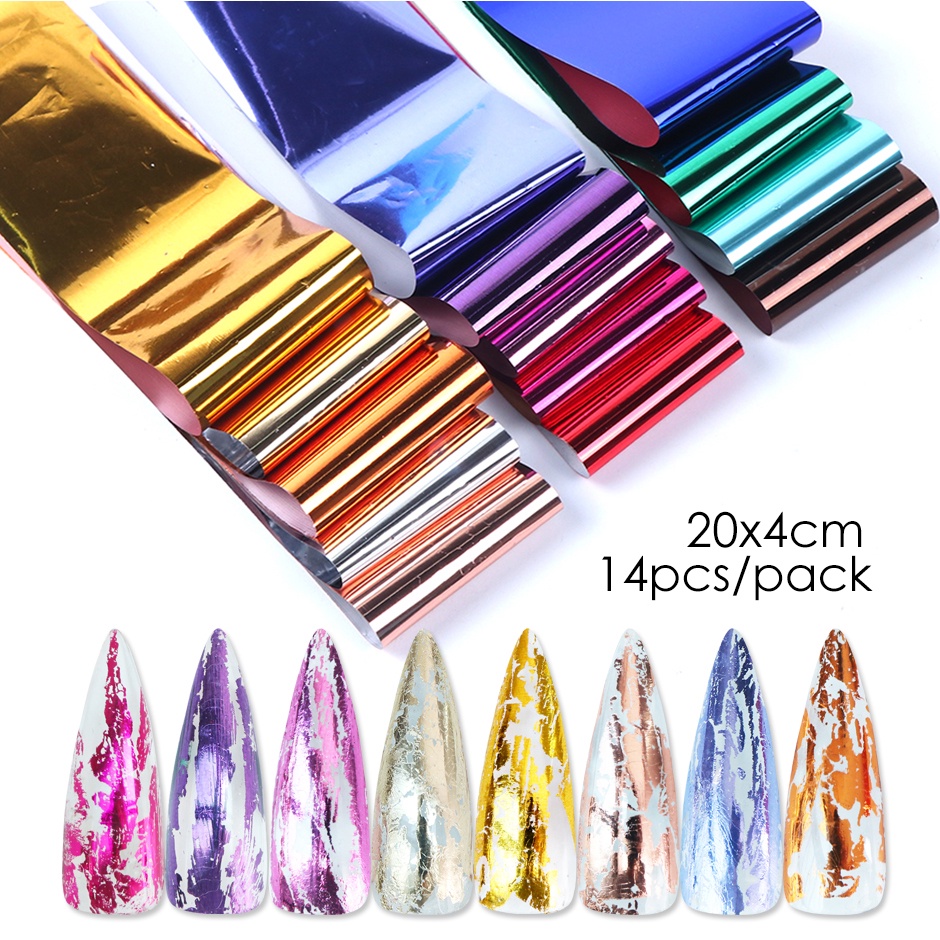 Set 10 miếng dán trang trí móng tay nghệ thuật STZPRONAIL màu sắc ánh kim lấp lánh nhám thời trang