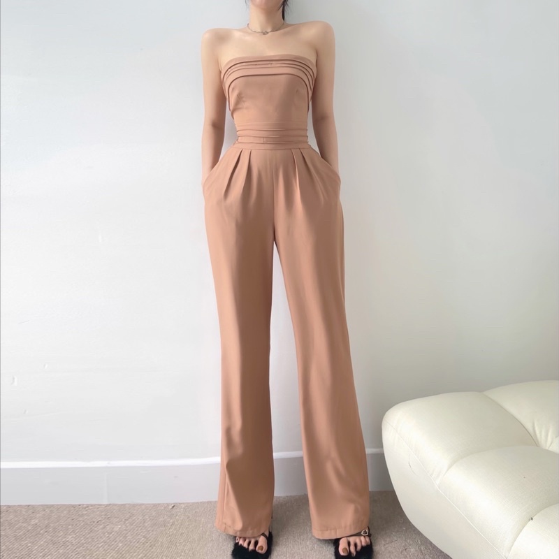 KIRI JUMPSUIT - Jump dáng áo ống quần suôn nếp gấp nhấn ngực và eo chất vải dày dặn sang trọng