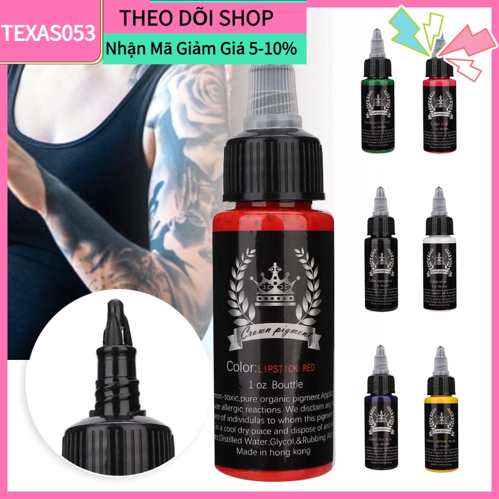 Mực xăm vĩnh viễn chiết xuất thực vật 7 màu lựa chọn chuyên nghiệp 30ml phổ biến