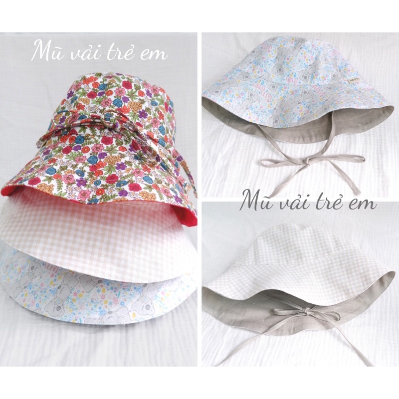 Mũ vải linen mẹ và bé
