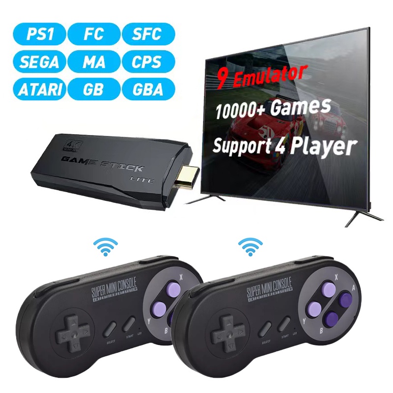 Bộ Máy Chơi Game Cầm Tay Không Dây SNES PS1 32 Bit Tích Hợp 10000 Trò Chơi
