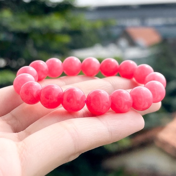 Vòng Tay Chuỗi Hạt Đào Hoa Màu Đẹp Vân Đá 8li 10li - Hoàng Quyên - Vòng đeo tay đẹp