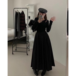Đầm midi dài cut-out