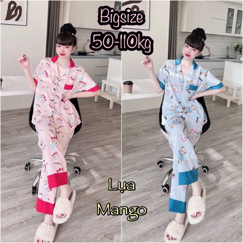 (50-110kg) Đồ Bộ Lụa Mango Cao Cấp - Bigsize, chất đẹp, tôn dáng