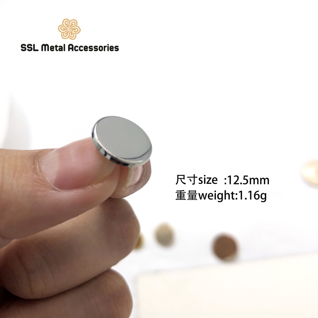 Cúc áo kim loại thời trang mới mặt trơn cao cấp dành cho áo vest, sơ mi có chân HS-PJ02 nhiều kích thước