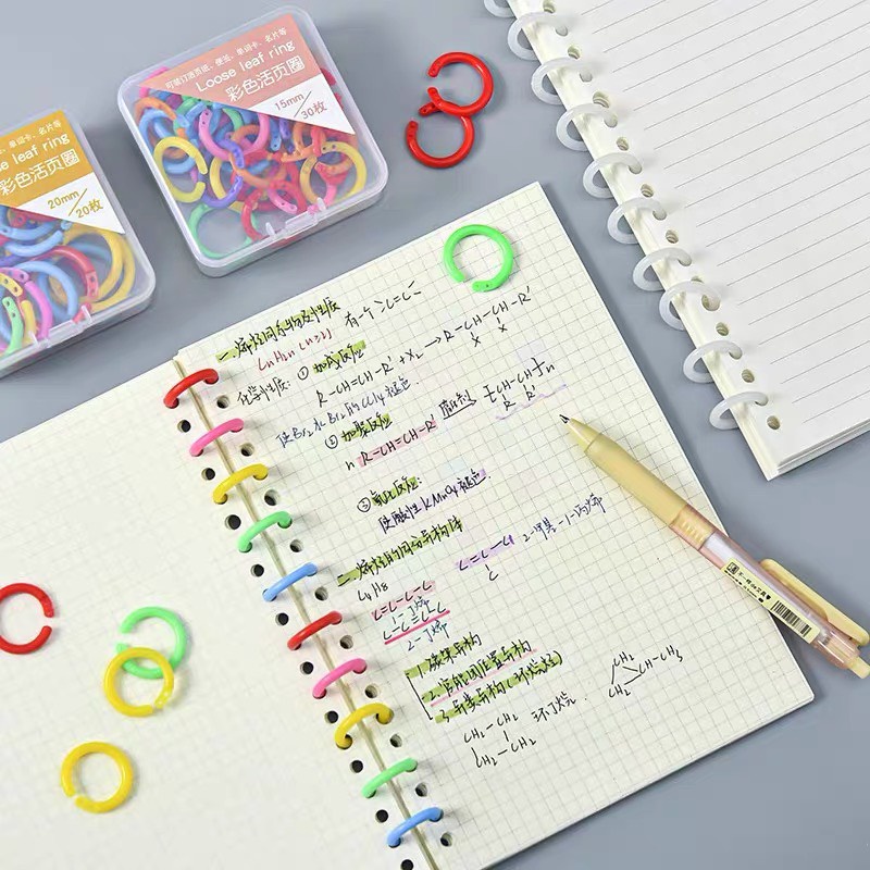 Khoen còng nhựa PE nhiều màu làm Flashcard, sổ bìa còng, móc treo đồ Creamy