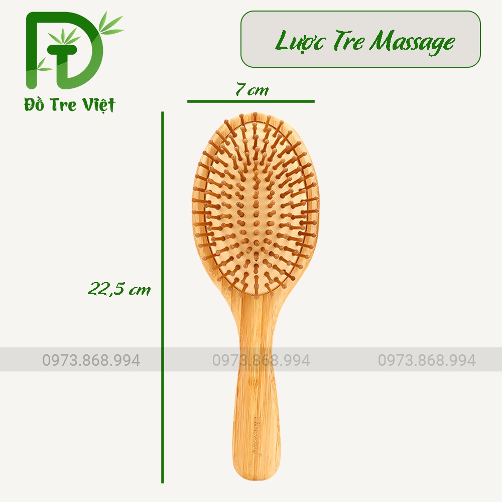Lược chải tóc Massage tăm tre cán TRE