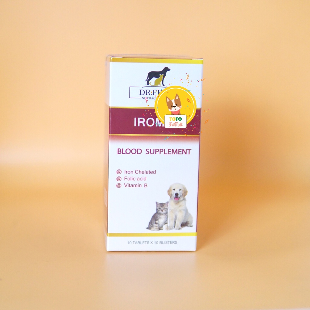 Dr. Petz Iromin Tăng Cường Tạo Máu Và Lưu Thông Tuần Hoàn Dạng Viên Uống Cho Thú Cưng  - Totopetmallhn