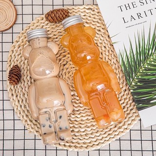 chuyên sỉ &lẻ chai nhựa hình gấu loại tốt . Gấu Bạo Lực. Chai Nhựa Đựng Trà Sữa 400ml - Đã Kèm Nắp nhôm