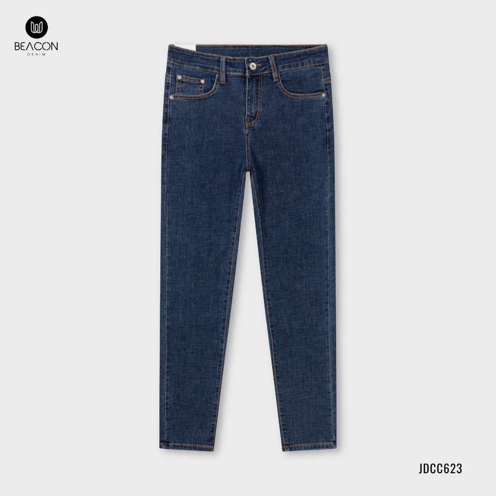 Quần Jean Nam Xanh Đậm Co Giãn BEACON DENIM Form Slim Fit Trẻ Trung Co Giãn Tốt JDCC623