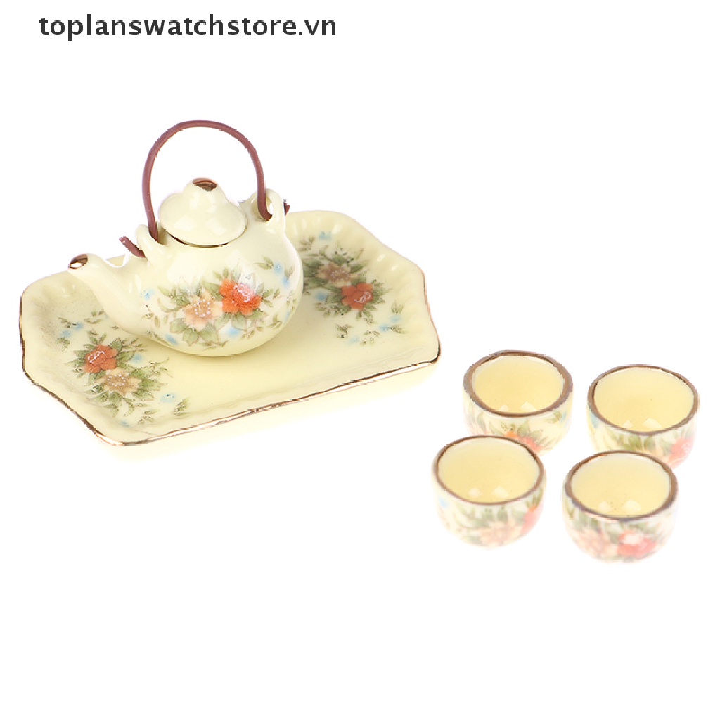 Set 6 Tách Uống Trà Bằng Sứ Tỉ Lệ 1: 12 Trang Trí Nhà Búp Bê