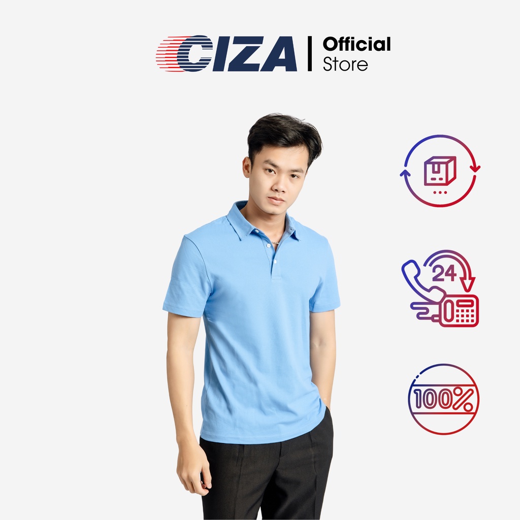 Áo polo nam trung niên CIZA đẹp vải cotton cao cấp co giãn 4 chiều thấm hút mồ hôi APNS11