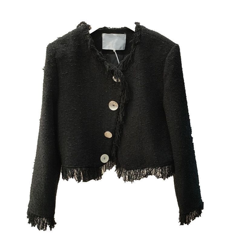 Bán Chạy!F &amp; X Tweed Áo Khoác Cardigan Ngắn Tay Dài Phối Tua Rua Cài Nút Phong Cách Pháp Cao Cấp Thời Trang Mùa Thu 2022 Cho Nữ Xiaoxiang