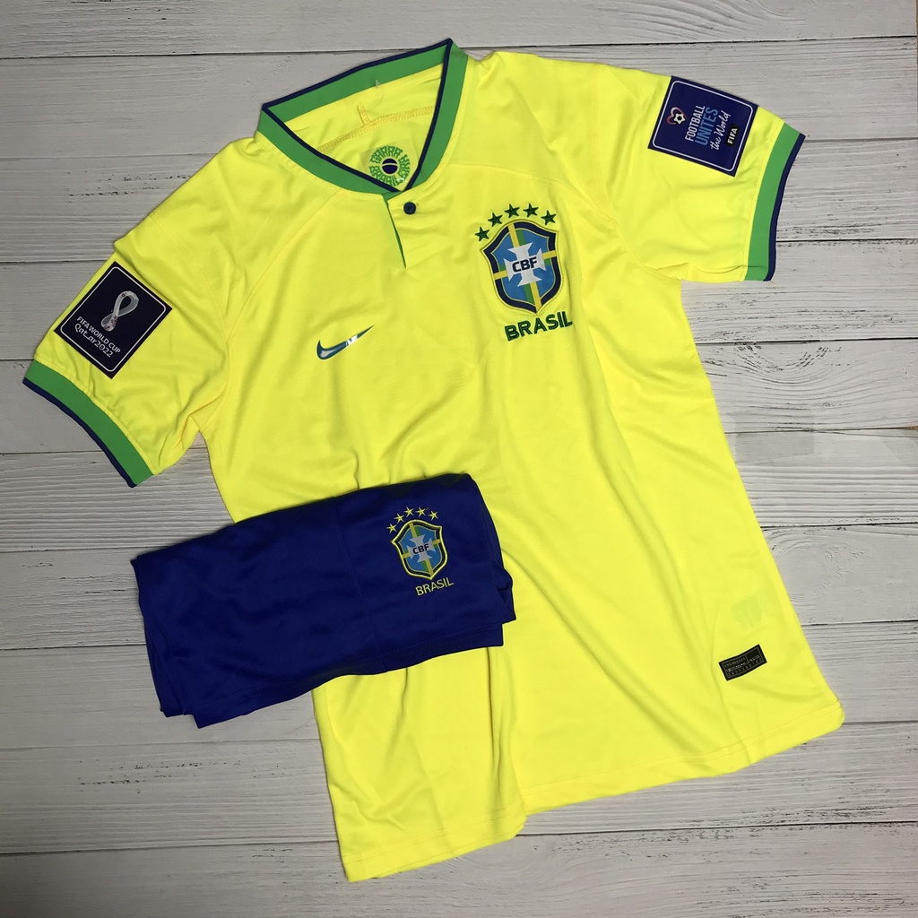 Áo Bóng Đá - Áo Đá Banh -Đội Tuyển Brazil- Vàng -Polyester thái cao cấp
