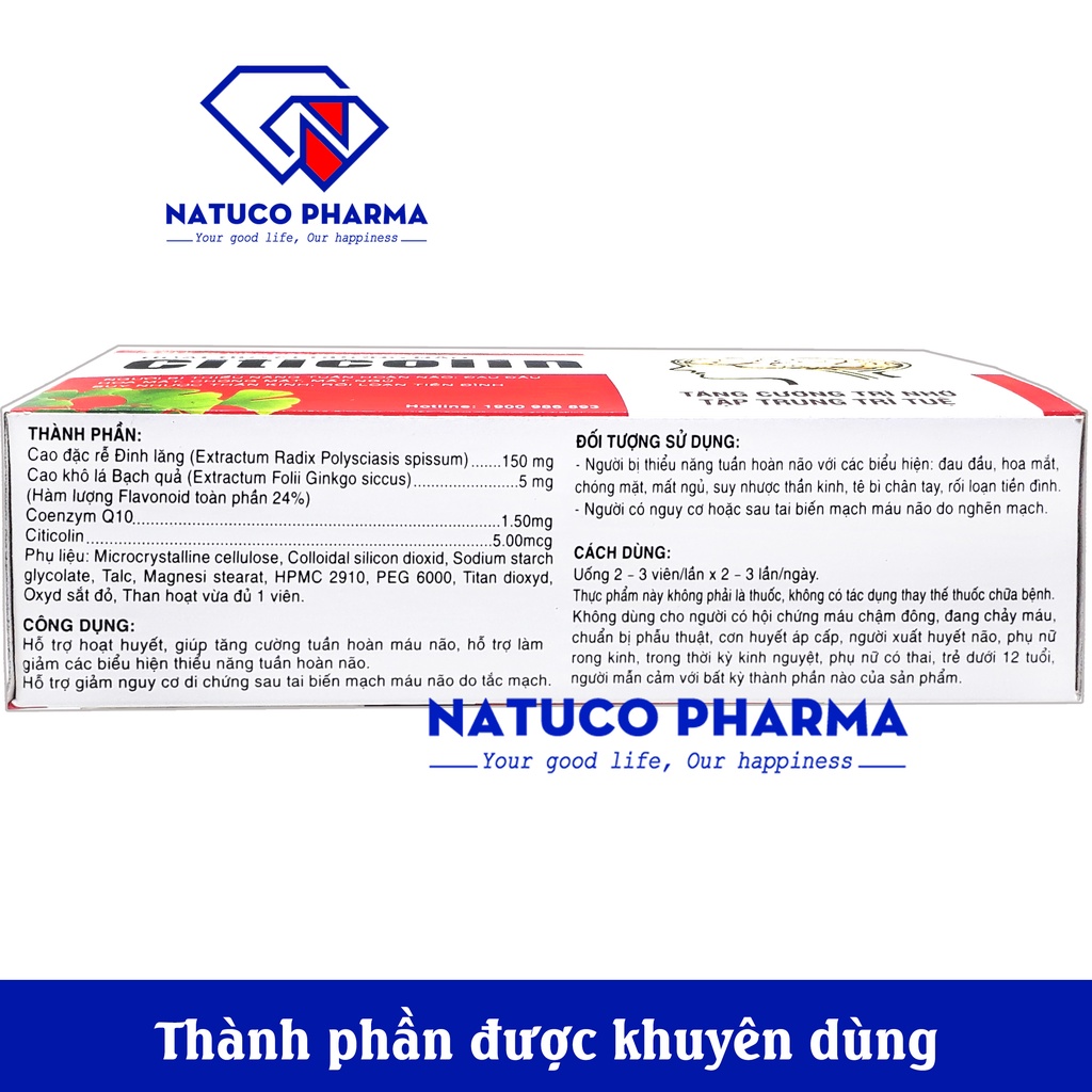 Viên uống Hoạt Huyết Dưỡng Não USA giúp giảm hoa mắt chóng mặt, mất ngủ rối loại tiền đình - Hộp 100 viên