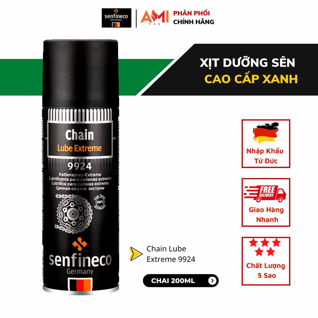 Xịt Dưỡng Sên 9924 Senfineco 200Ml Mỡ Bò Bôi Trơn Xanh