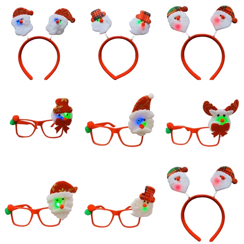Cài Tóc Noel Có Đèn, Mắt Kính Noel Đèn Xinh Xắn Giá Rẻ Phụ Kiện Giáng Sinh 2023