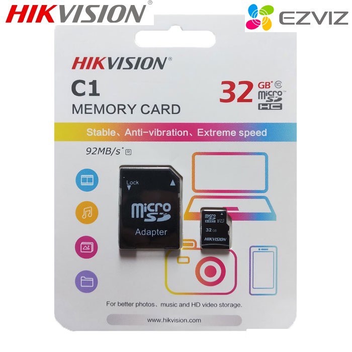 Thẻ Nhớ HIKVISION MicroSDHC 32GB/64GB/Kèm Adapter 92MB/S -BH 60 Tháng 1 đổi 1 -Chính Hãng | BigBuy360 - bigbuy360.vn