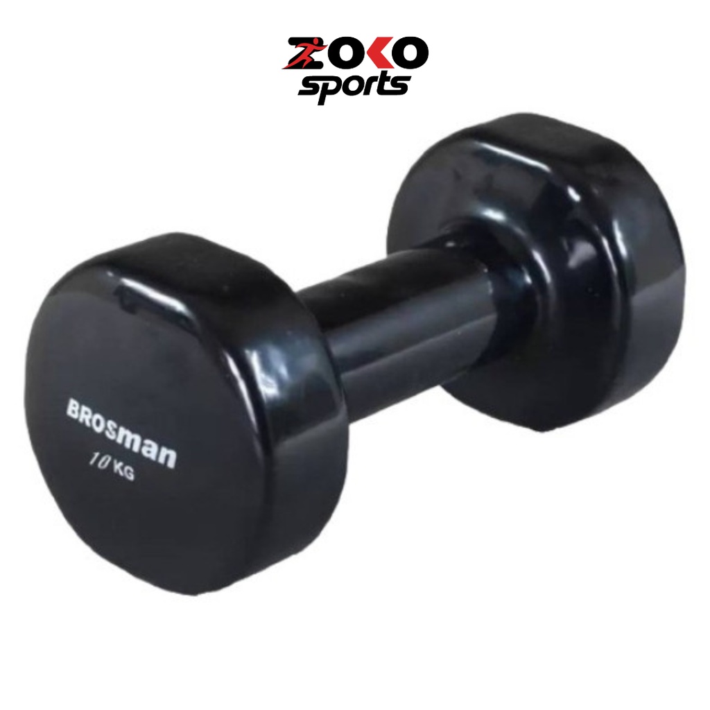 Tạ đơn tập tay 7kg, tạ tay cao su nhập khẩu chính hãng Brosman loại 1 - ZOKO SPORT