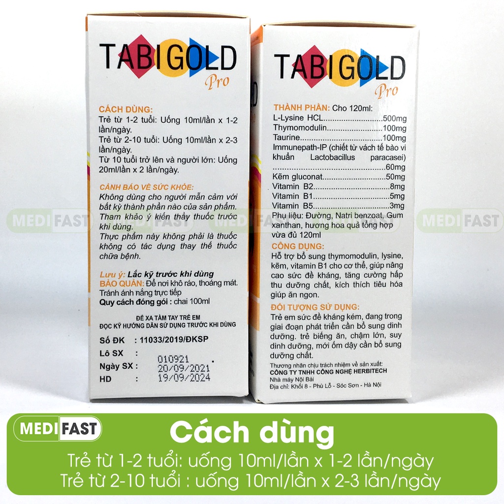 Siro vitamin Tabigold Pro 100ml tăng sức đề kháng cho bé, giúp bé ăn ngon ngủ ngon - Thanh Thảo Pharmacy